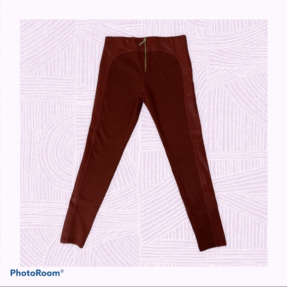 GUESS Skinny Pants with Faux Leather Stripe - Picture 2 of 2